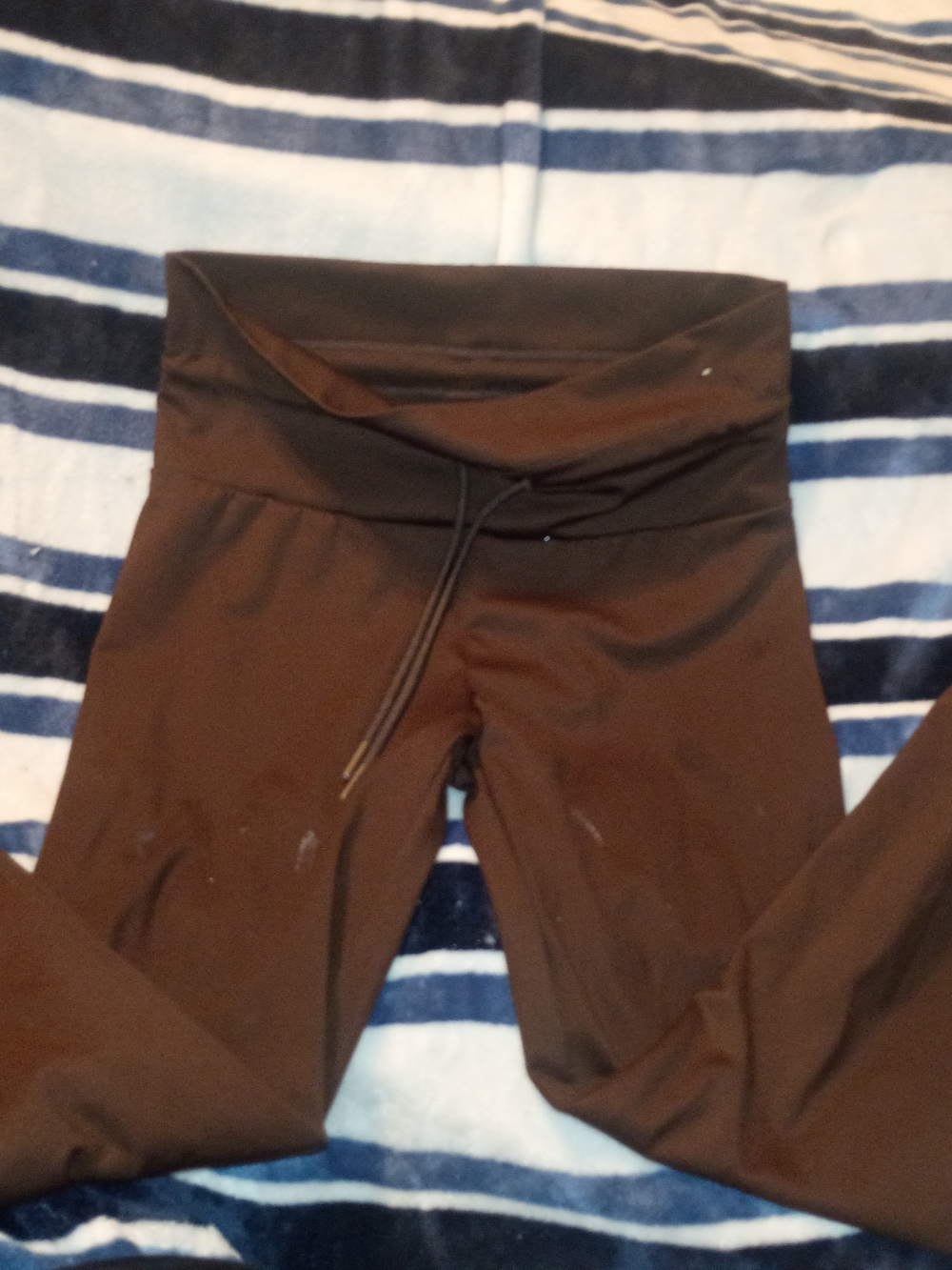 No Boundaries Brown Fold-Over Waist Leggings with Drawstring